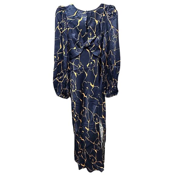 ASTR The Label Women's Suzy Satin Cutout Maxi Long Sleeve Dress in Navy Taupe - Picture 1 of 7